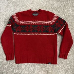 Abercrombie & Fitch Red Wool Blend‎ Fair Isle Sweater Men's Medium Ski 90s Y2K